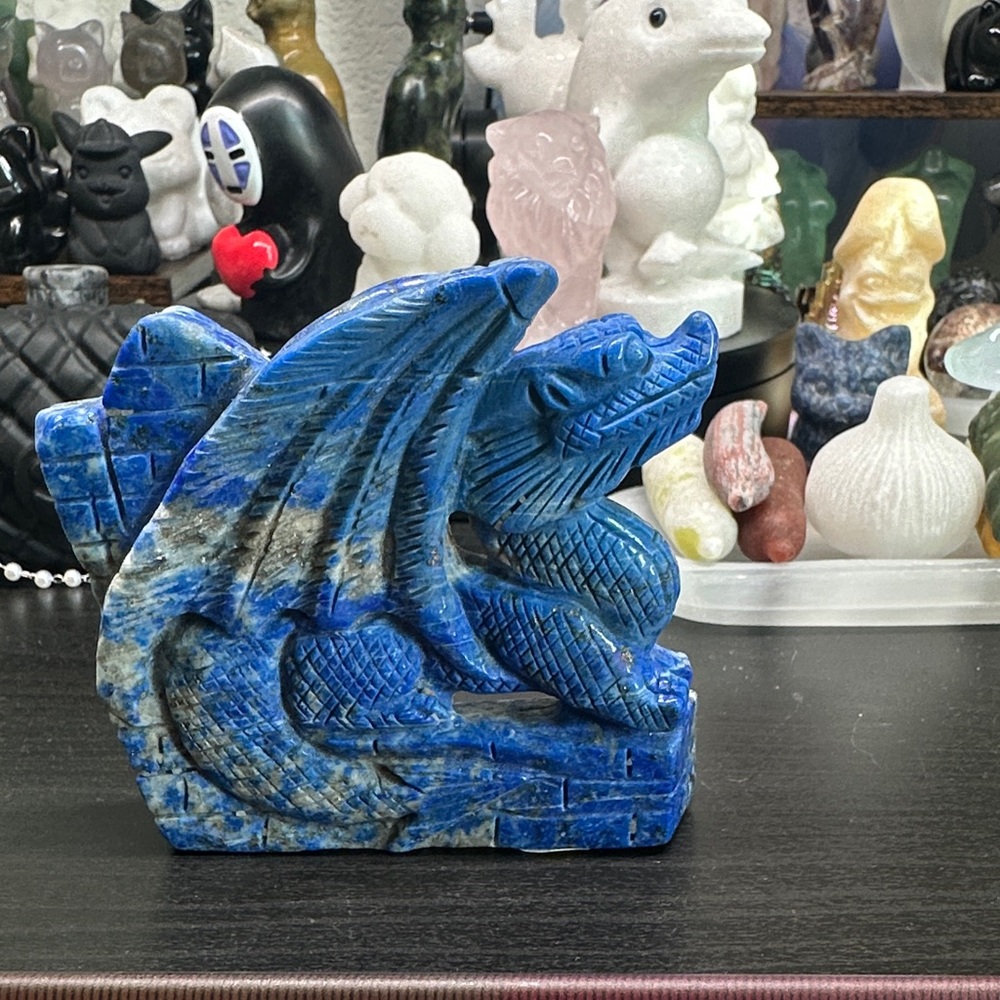 Lapis Lazuli Dragon Figurine - Picture 3 of 4